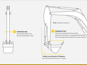 MT3272 Gentec Pulgares universales para excavadora mecánica, 65000-100000 lbs. excavadoras