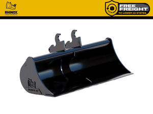 RHINOX ditching and grading buckets for 2mt class excavators (2500 to 4000 Lbs.)
