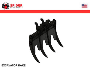 SPIDER ATTACHMENTS excavator rake for machines 6000-10000 lbs