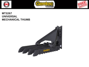MT3267 Gentec Pulgares mecánicos universales para excavadora, 55000-100000 lbs. excavadoras