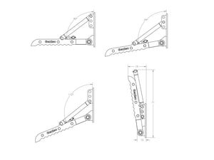 MT3267 Gentec Pulgares mecánicos universales para excavadora, 55000-100000 lbs. excavadoras