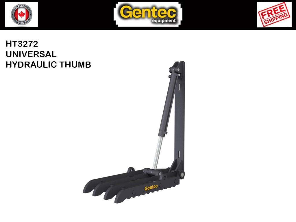 HT3272 Gentec Universal mechanical excavator thumbs, 55000-100000 lbs. excavators