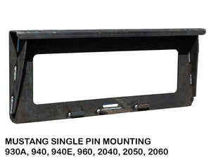 BERLON pallet forks for old style single pin MUSTANG skid steer mounting