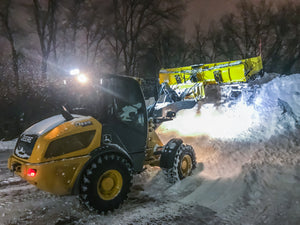 SnowWolf QuattroPlow arado lateral automático para cargadoras de ruedas