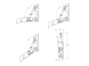 MT824 Gentec Universal mechanical excavator thumbs, 4000-9900 lbs excavators