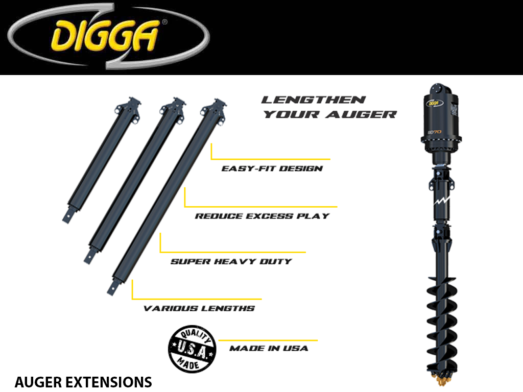 DIGGA 100MM SQ AUGER BIT EXTENSIONS (TO SUIT RC11 BITS)