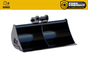 RHINOX ditching and grading buckets for 1mt class excavators (1500 to 2500 Lbs.)