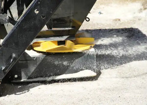 ERSKINE salt sand and fertilizer material spreader for skid steers