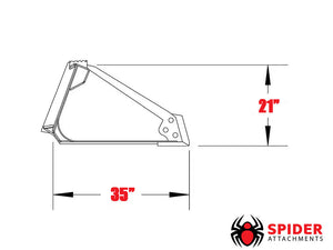 SPIDER Attachments extreme duty low profile buckets for larger skid steer loaders