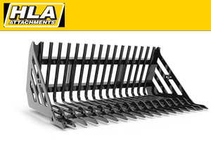 HLA Cucharón para rocas de servicio pesado/horquilla para piedras para minicargadora