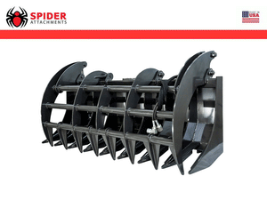 SPIDER Heavy Duty Grapple Rake for skid steer loaders