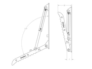 Pulgares de excavadora mecánicos universales HT1860 Gentec, excavadoras de 22500-39000 lbs