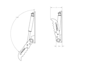Pulgares de excavadora hidráulica universal HT824 Gentec, excavadoras de 4000-9900 lbs