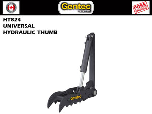 Pulgares de excavadora hidráulica universal HT824 Gentec, excavadoras de 4000-9900 lbs