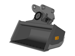 WERK-BRAU Hydraulic Actuator Tilt Bucket for 14,000 - 25,000 lbs. Excavators. (Mini 4 & 5)