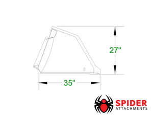 SPIDER ATTACHMENTS Snow and Mulch high capacity bucket for mini loader