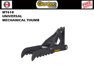 MT618 Gentec Universal Mechanical excavator thumbs, 1500-3900 lbs excavators