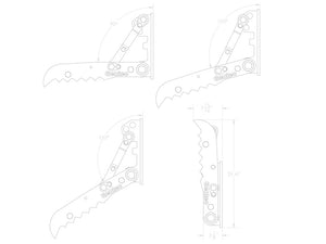 MT830 Gentec Universal mechanical excavator thumbs, 4000-9900 lbs excavators