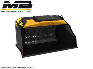 Cuchara de criba de eje MB HDS214 para montaje en minicargadora