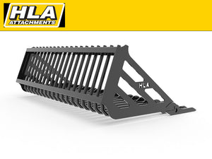 HLA Cucharón para rocas de servicio regular/horquilla para piedras para minicargadora