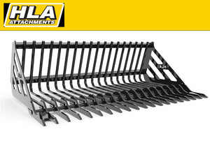 HLA Cucharón para rocas de servicio regular/horquilla para piedras para minicargadora