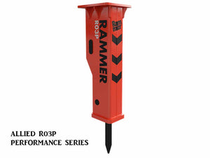 RAMMER Performance series hydraulic hammers for mini excavators 1800-26500 lbs.
