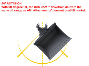 AMI RAMCAM Hydraulic tilt ditch cleaning bucket for excavators 24000 to 115000 lbs.