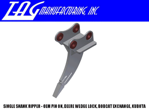 TAG Single Shank Ripper for 2500 to 160,000 Lbs. Excavators with multiple mounting options