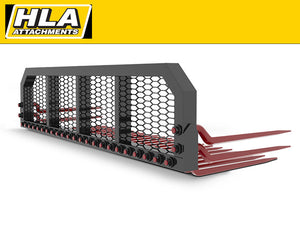 HLA Stone Fork/Rock Bucket (Cranked Kverneland Tine) for Skid Steer