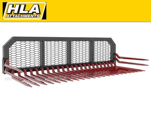 HLA Stone Fork/Rock Bucket (Cranked Kverneland Tine) for Skid Steer