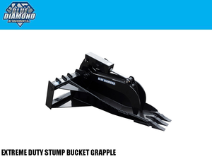 BLUE DIAMOND stump bucket grapple for skid steer