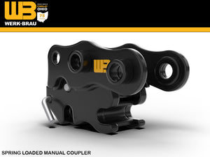 Acoplador manual con resorte WERK-BRAU para excavadoras de 2,100 a 5,000 lbs. Excavadoras (Mini 05 y 76)