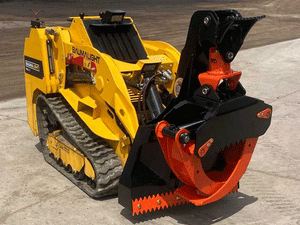 BaumaLight TRL620D stand on compact mini loader