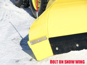 SnowWolf Ultra snow plows with trip edge for skid steer loaders