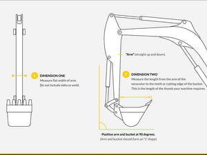Pulgares de excavadora hidráulica universal HT1250 Gentec, excavadoras de 22500-39000 lbs