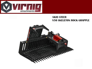 CLEARANCE ITEM - NEW VIRNIG V50 SKELETON ROCK GRAPPLE WITH OPEN SIDES FOR SKID STEER