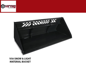 Virnig V50 Snow and Light Material Bucket for skid steer loaders