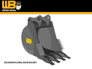 WERK-BRAU Balde para rocas de coral para 14,000 - 16,000 lbs. Excavadoras. (Mini 4)
