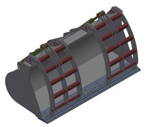 TAG Heavy Duty Recycling Grapple Bucket for Wheel Loaders at waste transfer recycling facilities
