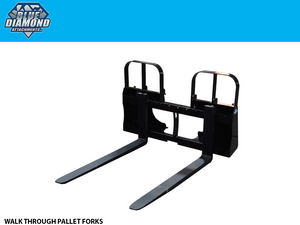 BLUE DIAMOND WALK THROUGH pallet forks for skid steer loader