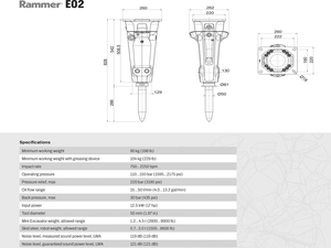RAMMER Excellence Line Compact range hammer for skid steer loader