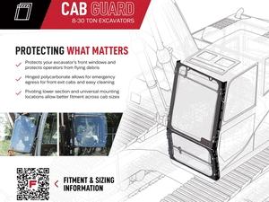 FECON Excavator Cab Guard, Universal Fit (Fits most 8-30 ton excavators)