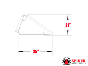 SPIDER Attachments Heavy duty low profile long bottom buckets for skid steer loaders