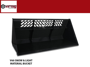 Virnig V60 Snow and Light Material Bucket for skid steer loader