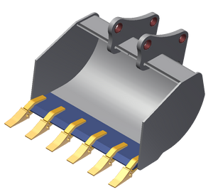 TAG quick coupler Bellhole / Grave Buckets with 1.25" T-pin for 10,000 - 14,000 lbs. excavators