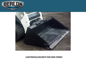 BERLON low profile extended lip bucket for skid steers