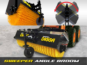 DIGGA HYDRAULIC PIVOT ANGLE BROOMS FOR SKID STEERS