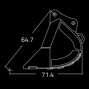 WAIN ROY severe-duty rock buckets for excavators 65,000-95,000 lbs.