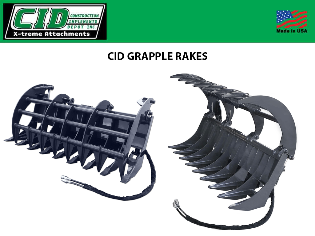 CID Grapple Rakes for Skid Steers