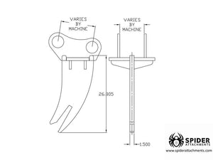 SPIDER excavator ripper attachment for machines 6000 - 20000 lbs. machines